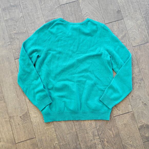 NWT Charter Club Womens Cashmere Crewneck Sweater Pullover Peacock Green Size XL - Picture 5 of 5